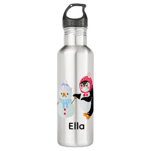 Frosty the Snowman and Penguin 710 Ml Water Bottle