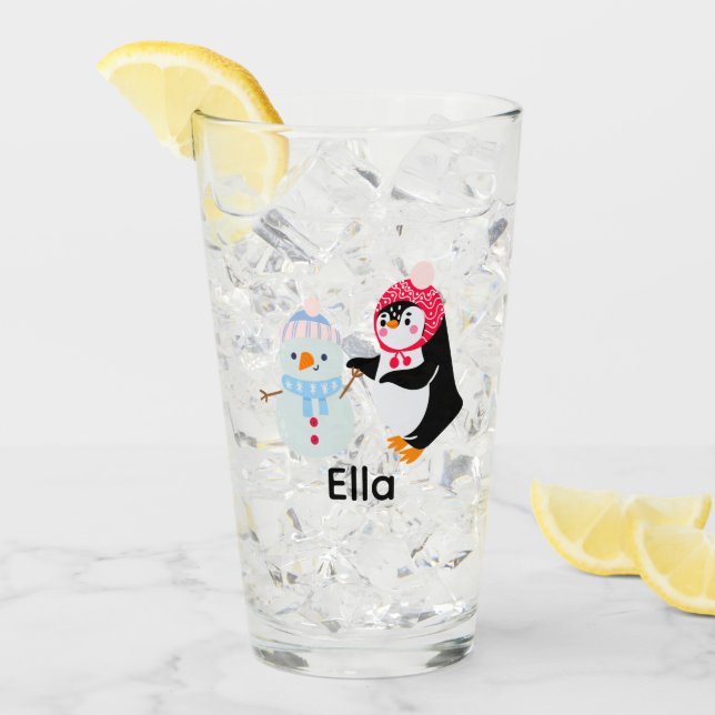 Frosty the Snowman and Penguin Glass (Front Ice)