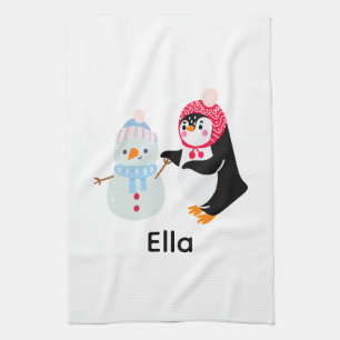 Frosty the Snowman and Penguin Kitchen Towel