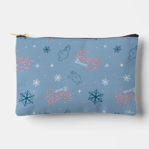 Frosty the Snowman Blue Snowflake Pattern Accessory Pouch