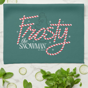 Frosty the Snowman Candy Cane Logo Kitchen Towel