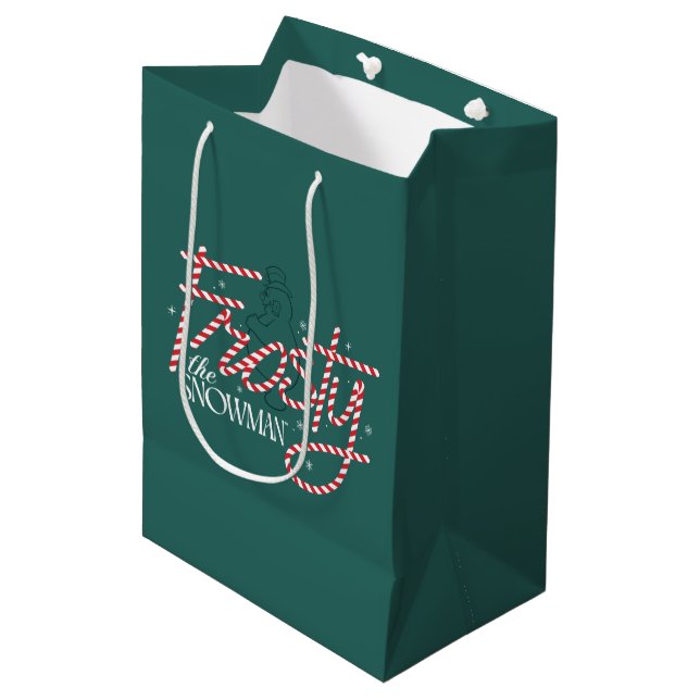 Frosty the Snowman Candy Cane Logo Medium Gift Bag (Front Angled)