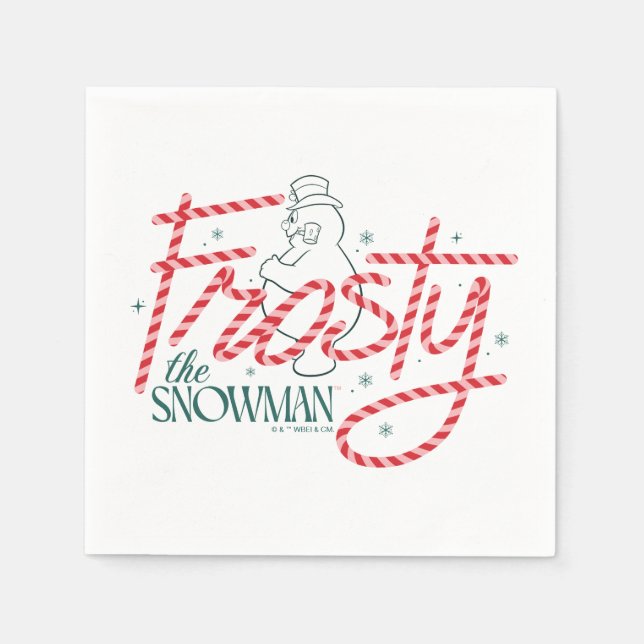 Frosty the Snowman Candy Cane Logo Napkin (Front)