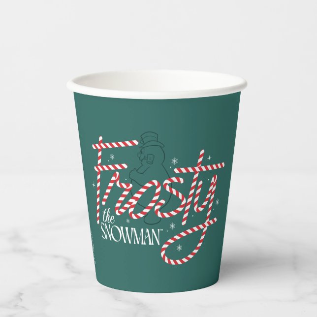 Frosty the Snowman Candy Cane Logo Paper Cups (Front)