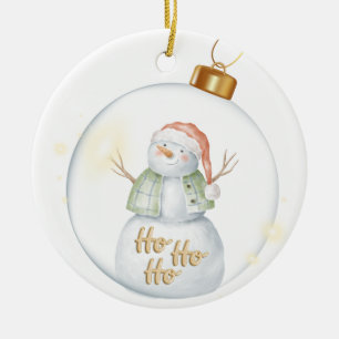 Frosty the snowman ceramic ornament