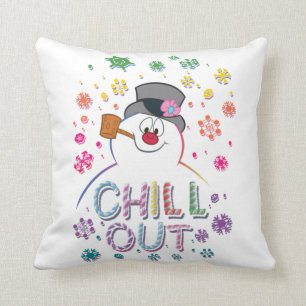 Frosty the Snowman™   "Chill Out" Rainbow Colors Throw Pillow