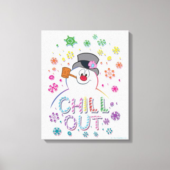 Frosty the Snowman™ | "Chill Out" Rainbow Colours Canvas Print (Front)