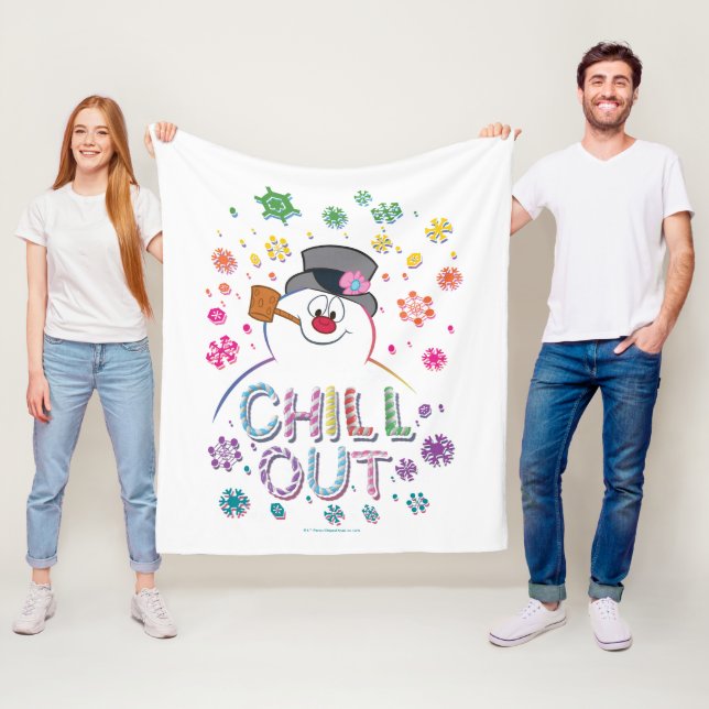 Frosty the Snowman™ | "Chill Out" Rainbow Colours Fleece Blanket (In Situ)