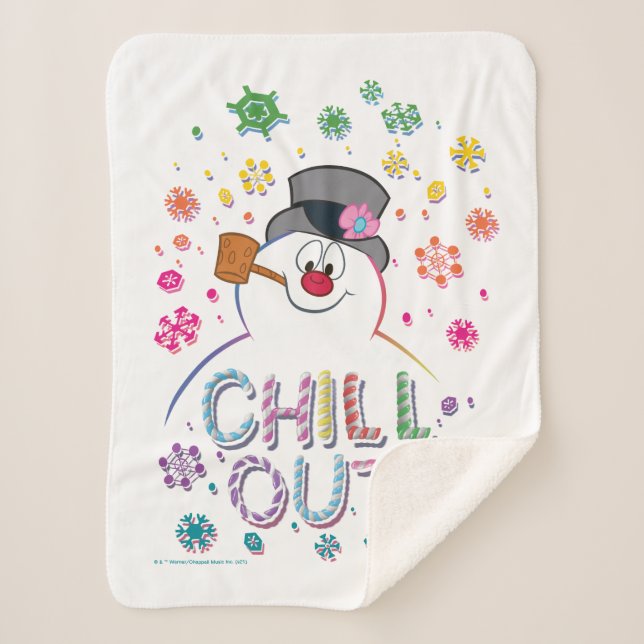 Frosty the Snowman™ | "Chill Out" Rainbow Colours Sherpa Blanket (Front)
