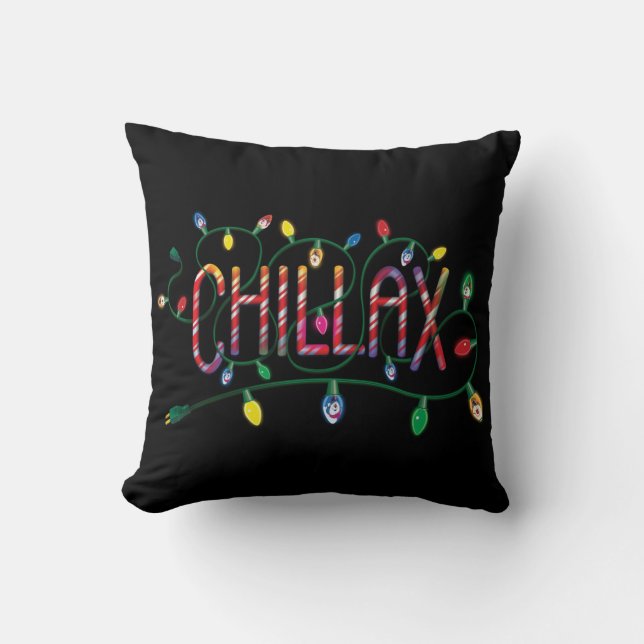 Frosty the Snowman™ | "Chillax" Holiday Lights Throw Pillow (Front)