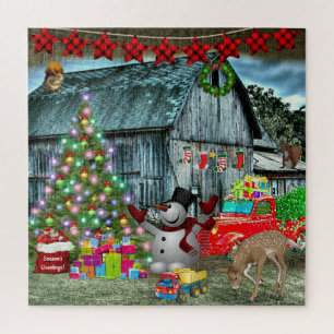 Frosty the Snowman Christmas at the Barn Jigsaw Puzzle