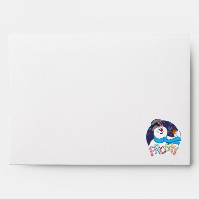 Frosty the Snowman™ | Colourful Candy Cane Name Envelope (Front)