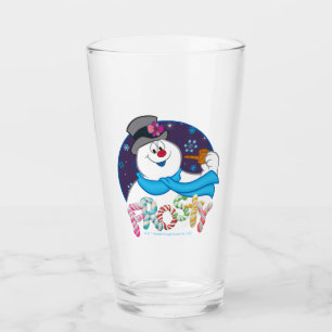 Frosty the Snowman™   Colourful Candy Cane Name Glass