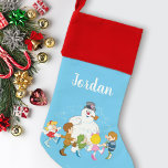 Frosty the Snowman™ | Frosty & Children Playing Christmas Stocking<br><div class="desc">Check out the adorable group of schoolchildren playing around Frosty the Snowman!</div>