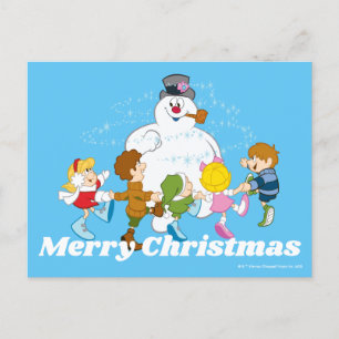 Frosty the Snowman™ Frosty & Children Playing Holiday Postcard