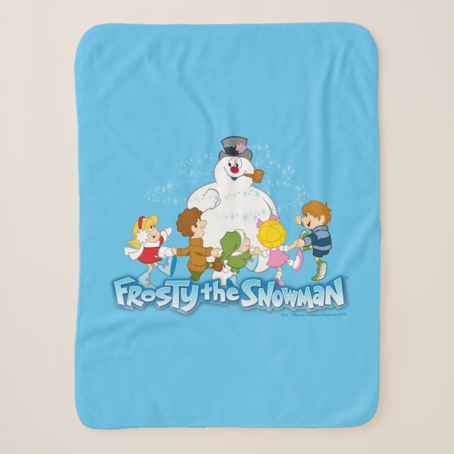 Frosty the Snowman™ | Frosty & Children Playing Sherpa Blanket (Front)