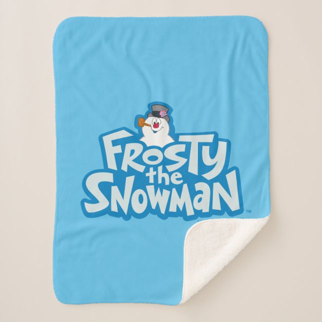 Frosty the Snowman™ | Frosty Stacked Logo Sherpa Blanket (Front)