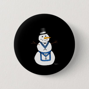 Frosty The Snowman Funny Masonic Holiday Christmas 2 Inch Round Button