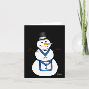 Frosty The Snowman Funny Masonic Holiday Christmas Card