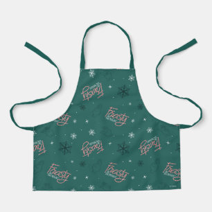 Frosty the Snowman Green Snowflake Pattern Apron