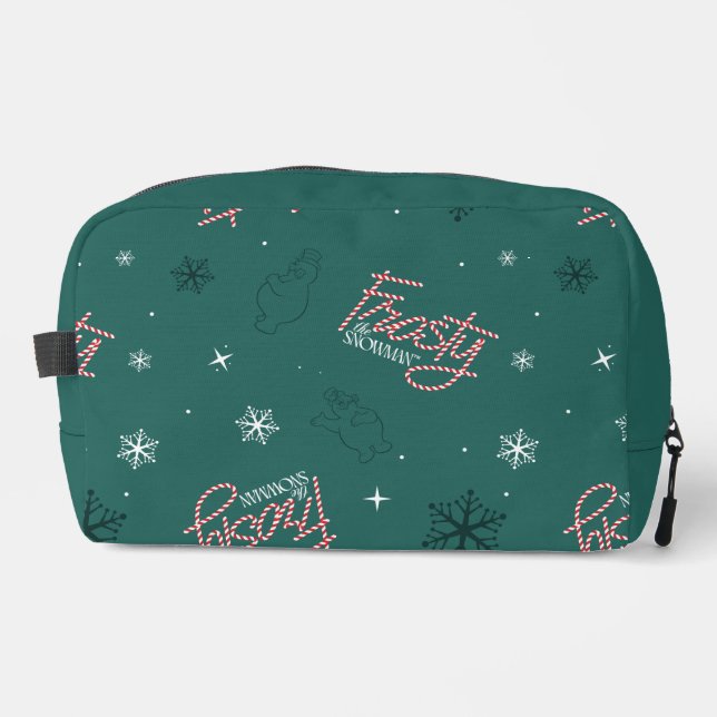 Frosty the Snowman Green Snowflake Pattern Dopp Kit (Front)