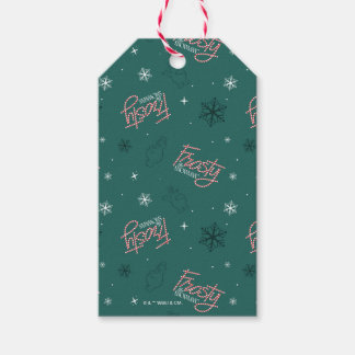 Frosty the Snowman Green Snowflake Pattern Gift Tags