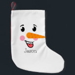 Frosty the Snowman Happy Face Small Christmas Stocking<br><div class="desc">This cute happy snowman face design reminds us that the power of a simple smile can light up even the coldest of days,  and happiness can be found in the most unexpected places.</div>