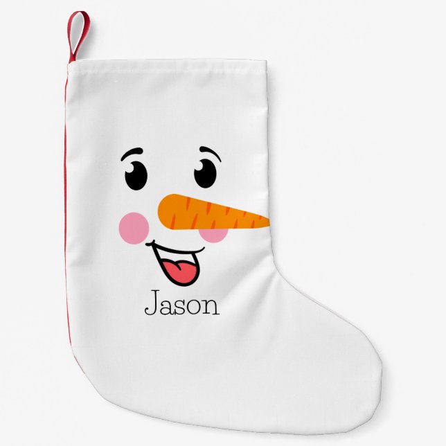 Frosty the Snowman Happy Face Small Christmas Stocking (Front)