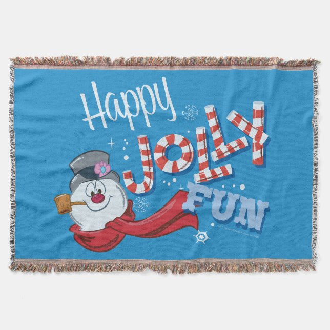Frosty the Snowman™ | Happy Jolly Fun Throw Blanket (Front)
