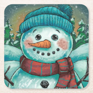 Frosty the Snowman Paper Coaster