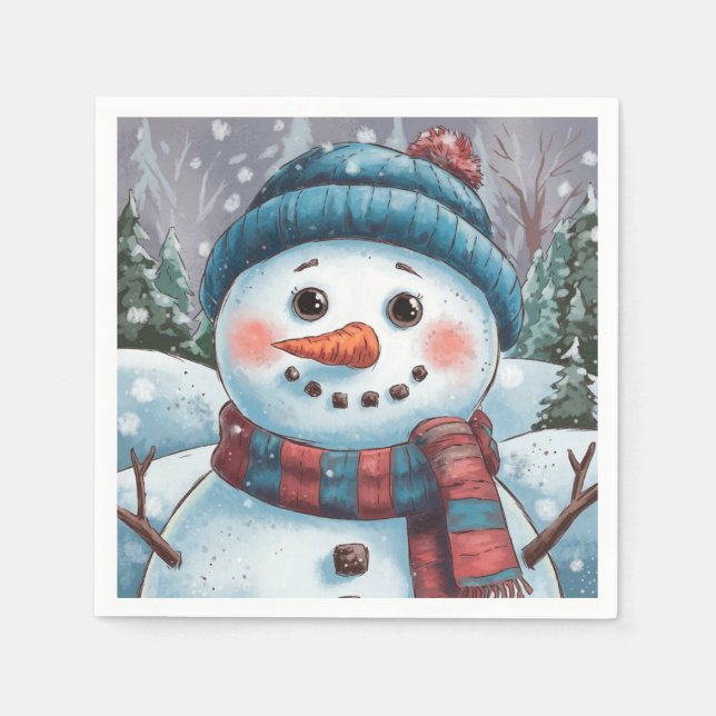 Frosty the Snowman Paper Napkin (Front)