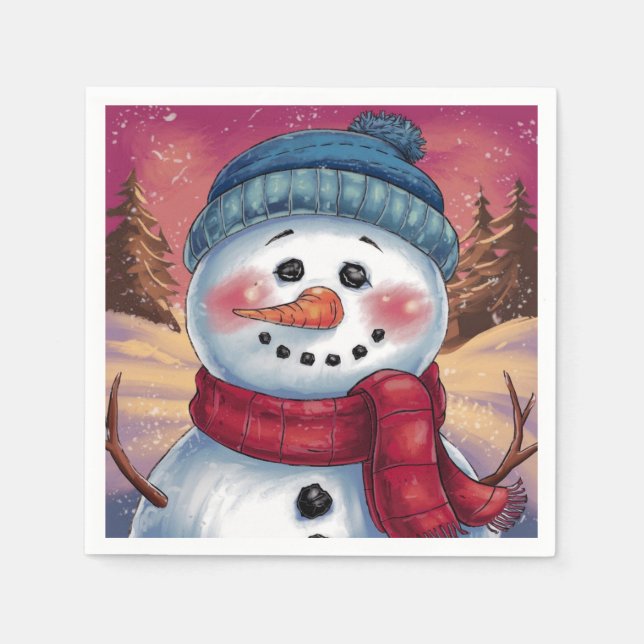 Frosty the Snowman Paper Napkin (Front)