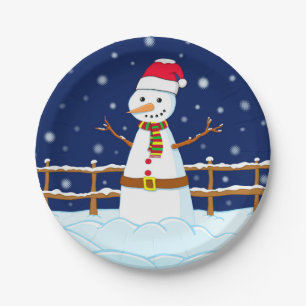 Frosty the Snowman Paper Plate