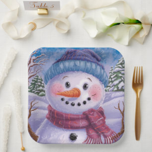 Frosty the Snowman Paper Plate
