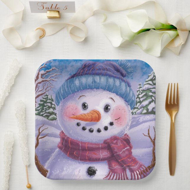 Frosty the Snowman Paper Plate (Wedding)