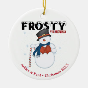 Frosty the Snowman Personalized Christmas Ceramic Ornament