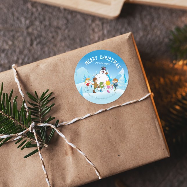 Frosty the Snowman™| Personalized Christmas  Classic Round Sticker (Creator Uploaded)