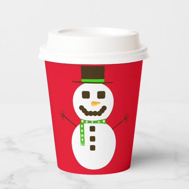 Frosty The Snowman Red Paper Cup (Front)
