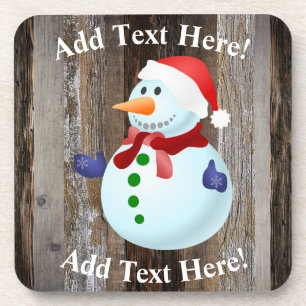 Frosty The Snowman Vintage Wood  Rustic Wood Coaster