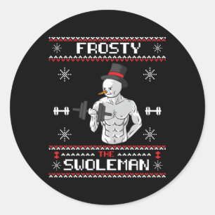 Frosty The Swole Ugly Snow Gym Classic Round Sticker