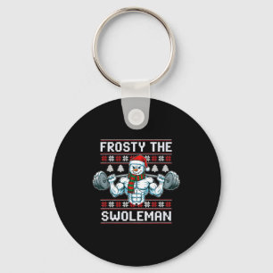 Frosty The Swoleman Ugly Funny Christmas Snowman W Keychain