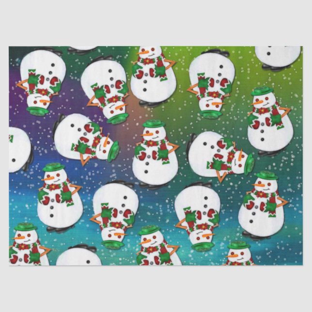 Frosty Town Christmas DARK ALL SIZES Tissue Paper (Front)