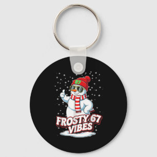 Frosty Vibes 67 Snowman For Winter - Six Seven Mem Keychain