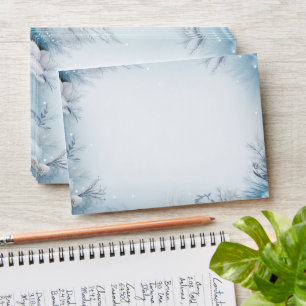 Frosty winter blue icy snowy holidays  envelope