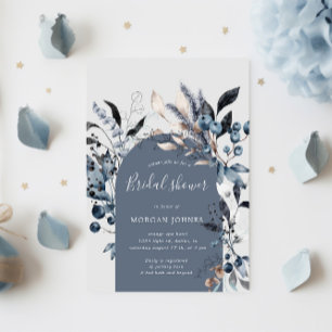 Frosty Winter Floral Arch Bridal Shower Invitation