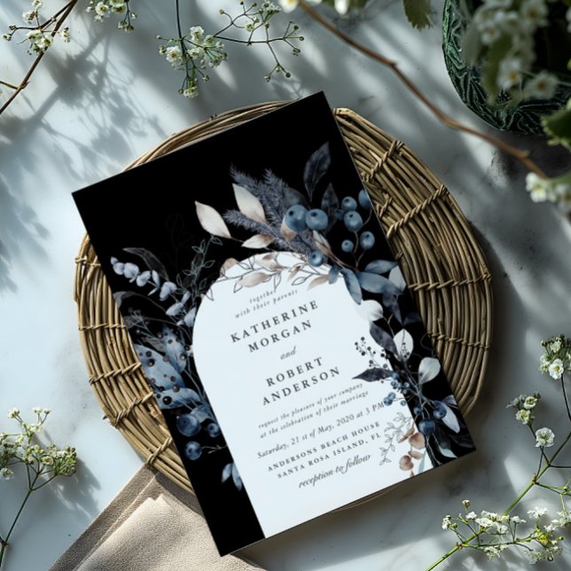 Frosty Winter Floral Wedding Invitation (Creator Uploaded)