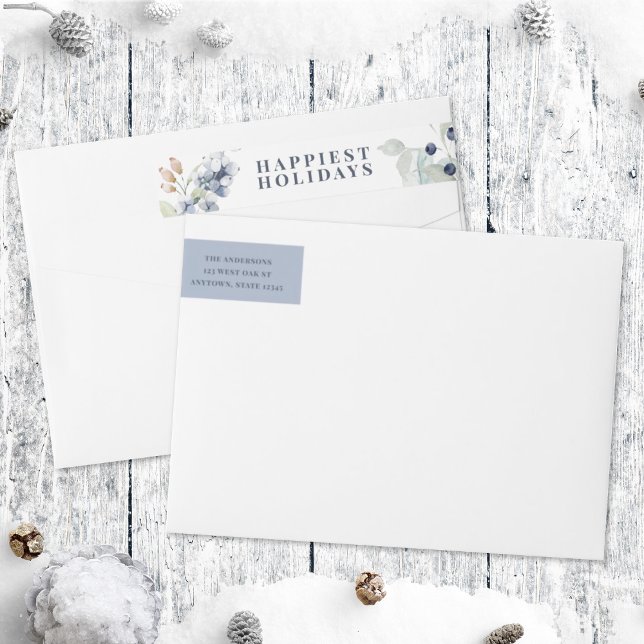 Frosty Winter Foliage Holiday Wrap Around Label (Creator Uploaded)