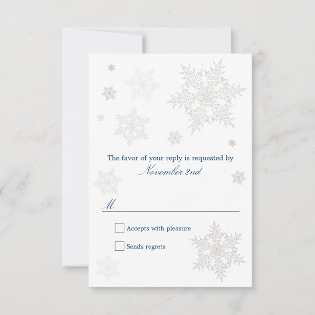 Frosty Winter Snowflake RSVP Card (Front)