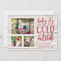 Frosty Wishes | Holiday Photo Collage Card