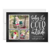 Frosty Wishes | Holiday Photo Collage Card